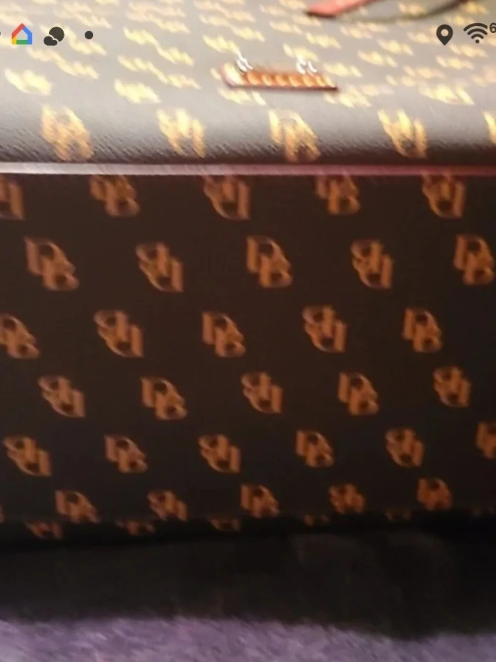 Dooney & Bourke Brown Monogram Briefcase - Brown/Gold